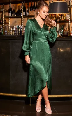 New ???? Gini London Green Long Sleeve Satin Wrap Midi ???? Dress ???? -Zack Sales Store 04 11 2022 at 09.19.05Tom Hannah Gini 5