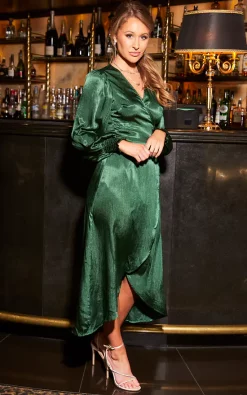 New ???? Gini London Green Long Sleeve Satin Wrap Midi ???? Dress ???? -Zack Sales Store 04 11 2022 at 09.19.05Tom Hannah Gini 6