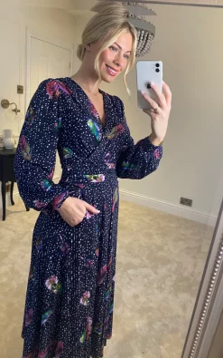 Best deal ???? Jolie Moi Harper Long Sleeve Jersey ???? Dress, Navy Multi ????