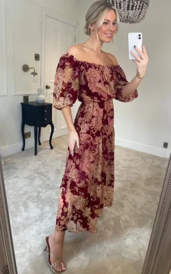 Best Pirce ❤️ Joe Browns Dreamy Red Devore Boho Midi ???? Dress ❤️ -Zack Sales Store 17 11 2022 at 13.55.15 Sasha JoeBrowns 36