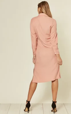 Flash Sale ⭐ Shikha London Pink Button Down ???? Shirt ???? Dress With Tie Waist ????