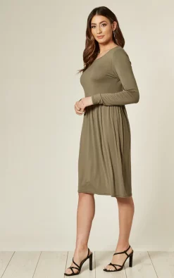 Hot Sale ???? Aftershock London Gathered Waist ???? Dress In Khaki ????
