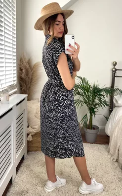 Best reviews of ???? ONLY Midi ???? Shirt ???? Dress In Black Ditsy Print ????