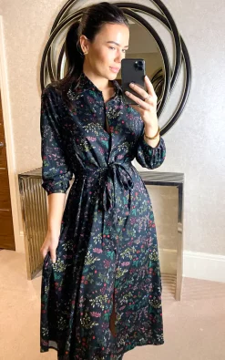 Deals ???? FreeSpirits Oversized Black Floral Print ???? Shirt ???? Dress ????