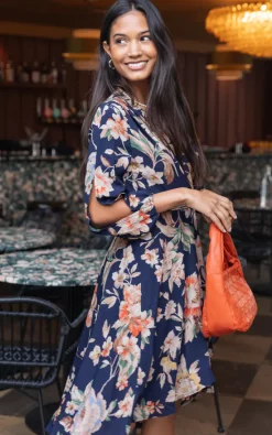Buy ???? Bella And Blue Split Sleeve Floral Wrap ???? Dress In Navy ???? -Zack Sales Store 2022 02 10 Julia Bella Blue10