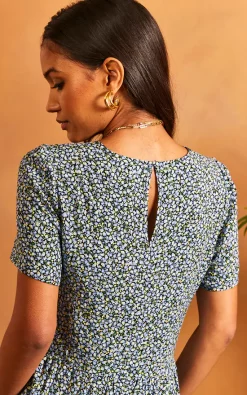 Cheapest ???? VILA Short Sleeve T ???? Shirt Smock ???? Dress In Black Floral ???? -Zack Sales Store 2022 02 22 SF TOM Julia Vila0699