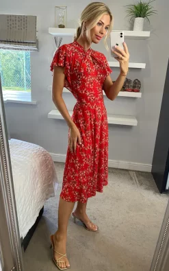 Top 10 ✨ Jolie Moi Luella Floral Print Mesh ???? Dress, Red Floral ???? -Zack Sales Store 2022 03 21 Sasha JolieMoi29