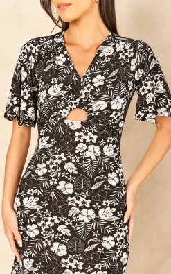 New ???? Blue Vanilla Maci Cut Out Midi ???? Dress In Black/White ????