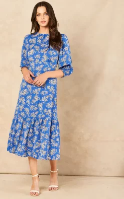 Wholesale ???? Bella And Blue Tiered Floral Midi ???? Dress In Blue ???? -Zack Sales Store 2022 06 14 Jem SallyAnne Bella Blue46740
