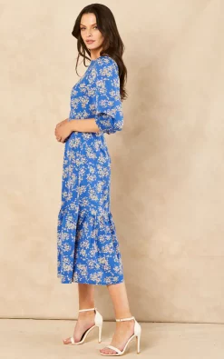 Wholesale ???? Bella And Blue Tiered Floral Midi ???? Dress In Blue ???? -Zack Sales Store 2022 06 14 Jem SallyAnne Bella Blue46745