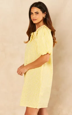 Discount ✨ Blue Vanilla Lucia ???? Shirt ???? Dress With Plunge Ruffle In Lemon ⭐ -Zack Sales Store 2022 06 21 Jen Naomi BlueVanilla47915