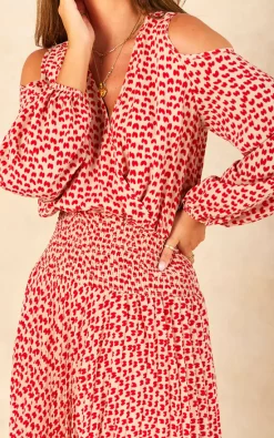 Best deal ✨ Traffic People Trials And True Romance Requiem Midi ???? Dress In Red ???? -Zack Sales Store 2022 07 19 Jen Chynna TrafficPeople56800