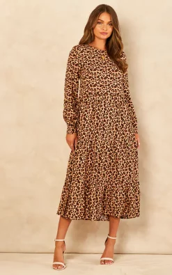 Best Sale ???? Bella And Blue Leopard Print Long Sleeve Smock ???? Dress ???? -Zack Sales Store 2022 07 21 Jen Chynna Bella Blue60209