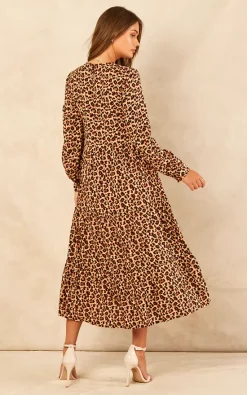 Best Sale ???? Bella And Blue Leopard Print Long Sleeve Smock ???? Dress ???? -Zack Sales Store 2022 07 21 Jen Chynna Bella Blue60215
