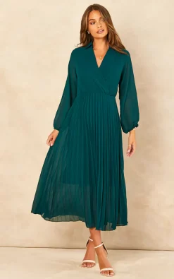 Buy ❤️ Blue Vanilla Amryn Collar V Neck Pleated Midi ???? Dress ⭐ -Zack Sales Store 2022 07 21 Jen Chynna BlueVanilla58054