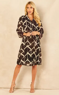 Deals ⭐ Blue Vanilla Lesley Belted ???? Shirt ???? Dress In Black ❤️