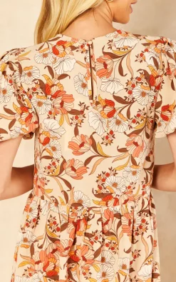 Best Sale ???? Urban Bliss Cream Floral Puff Sleeve Smock Midi ???? Dress ???? -Zack Sales Store 2022 07 26 Jen Amy UrbanBliss60473
