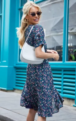 Wholesale ???? TENKI LONDON Short Sleeve Floral Pattern Wrap ???? Dress In Blue ???? -Zack Sales Store 2022 07 27 Sasha Amy Tenki25