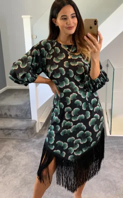 Outlet ???? Traffic People Floral Fringe Benefits ???? Dress In Green ????