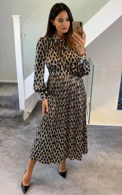 Buy ???? Traffic People Geometric Dalliance ???? Dress In Navy ⭐