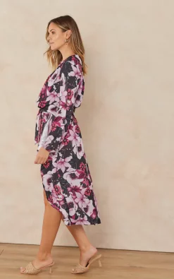 Deals ???? Jenerique Wrap Asymmetric Hem ???? Dress In Floral Print ???? -Zack Sales Store 2022 09 07 Jen Megs Jenerique2098