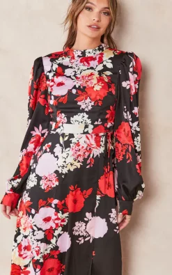 Top 10 ???? Liquorish Rose Print Midi Wrap Style ???? Dress In Red And Pink ???? -Zack Sales Store 2022 09 14 Tom Chynna Liquorish13312