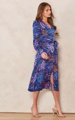 Deals ???? Liquorish Vivid Zebra Print Midi ???? Dress With Front Slit ???? -Zack Sales Store 2022 09 14 Tom Chynna Liquorish13946