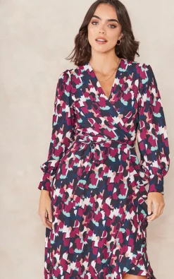 Wholesale ???? Jenerique Asymmetrical Ruffle Hem Wrap Midi ???? Dress ????