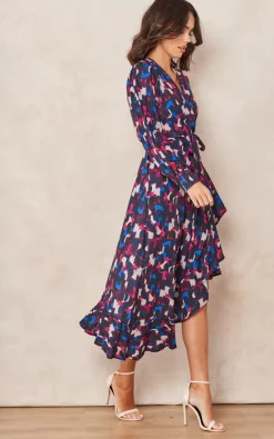 Best reviews of ✔️ Jenerique Asymmetrical Ruffle Hem Wrap Midi ???? Dress In Blue Geometrical Print ???? -Zack Sales Store 2022 09 14 Tom Mollie Jenerique13234