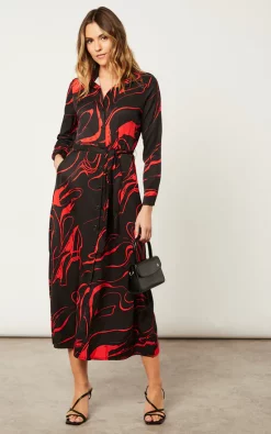 Promo ???? Kate & Pippa Luca ???? Shirt ???? Dress In Black And Red Swirl ????
