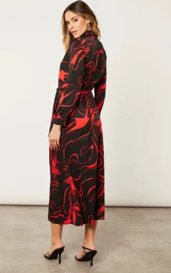 Promo ???? Kate & Pippa Luca ???? Shirt ???? Dress In Black And Red Swirl ???? -Zack Sales Store 2022 09 27 Jen Meg Kate Pippa3553