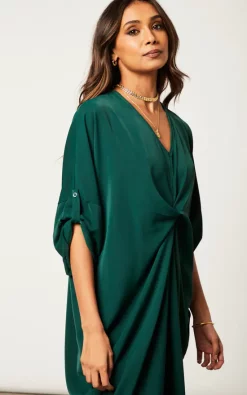 Deals ✨ Blue Vanilla Twist Front Midi ???? Dress ⌛ -Zack Sales Store 2022 09 27 Jen Shree BlueVanilla2275