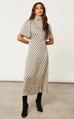 Budget ???? Blue Vanilla Cowl Neck Midi ???? Dress With Angel Sleeve ????