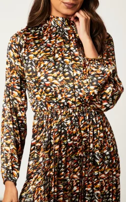 Cheap ✨ Blue Vanilla Animal Print High Neck Pleated Midi ???? Dress ???? -Zack Sales Store 2022 09 27 Jen Shree BlueVanilla2503