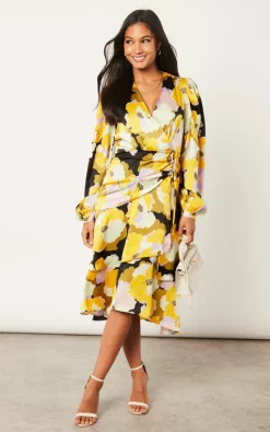 Flash Sale ???? Liquorish Earth Tone Floral Print Midi ???? Dress ????