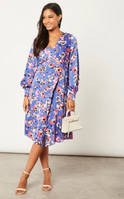 Best deal ???? Liquorish Multicolour Abstract Dot Print Wrap Midi ???? Dress ???? -Zack Sales Store 2022 10 04 Jen Julia Liquorish3951