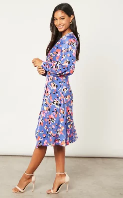 Best deal ???? Liquorish Multicolour Abstract Dot Print Wrap Midi ???? Dress ???? -Zack Sales Store 2022 10 04 Jen Julia Liquorish3974