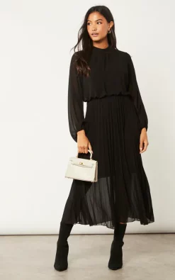 New ???? Blue Vanilla High Neck Pleated Midi ???? Dress ???? -Zack Sales Store 2022 10 18 Jen Julia BlueVanilla9534