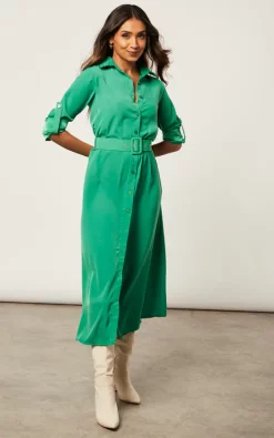 Promo ???? Jenerique ???? Shirt Wrap Midi Belt ???? Dress In Green ???? -Zack Sales Store 2022 10 25 Jen Shree Jenerique11623