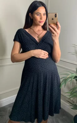 Discount ???? Tiffany Rose Maternity Alessandra Maternity/Nursing ???? Dress In Polka Dot Navy ???? -Zack Sales Store 2022 10 26 Naomi TiffanyRose8