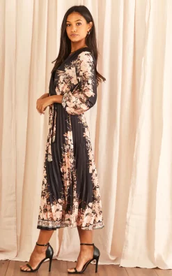 Hot Sale ???? Blue Vanilla V Neck Floral Print Pleated Wrap Front ???? Dress ???? -Zack Sales Store 2022 11 01 Tom Julia BlueVanilla 5