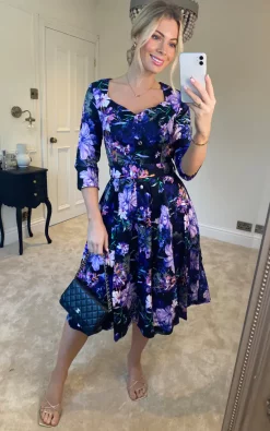 New ???? Hearts And Roses London Faye Floral Midi Skater ???? Dress ????