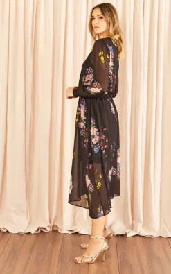 Best Sale ???? URBAN TOUCH Floral Print Long Sleeve ???? Dress Black ???? -Zack Sales Store 2022 11 14 Jen Meg UrbanTouch19134