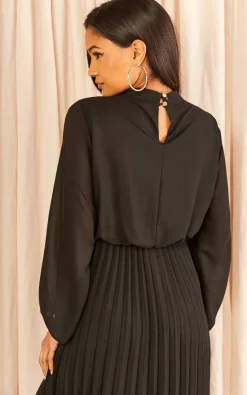 Budget ???? Blue Vanilla Pleated High Neck Blouson ???? Dress ???? -Zack Sales Store 2022 11 16 Tom Julia BlueVanilla22364