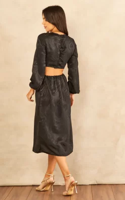 Best deal ???? Blue Vanilla Crew Neck Cut Out Midi ???? Dress ???? -Zack Sales Store 2022 11 16 Tom Mollie BlueVanilla21601