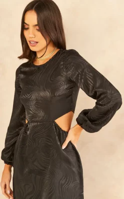 Best deal ???? Blue Vanilla Crew Neck Cut Out Midi ???? Dress ????