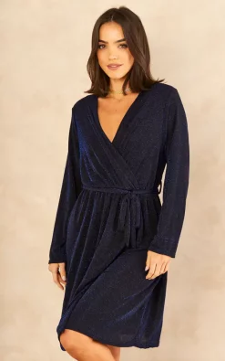 Cheapest ???? KURT MULLER Royal Blue Shimmer Sparkle Crossover Midi ???? Dress ???? -Zack Sales Store 2022 11 16 Tom Mollie KurtMuller20287