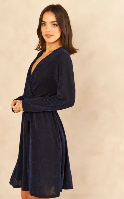 Cheapest ???? KURT MULLER Royal Blue Shimmer Sparkle Crossover Midi ???? Dress ???? -Zack Sales Store 2022 11 16 Tom Mollie KurtMuller20290