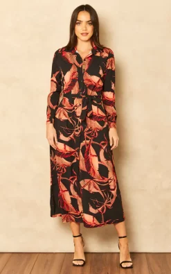 Flash Sale ???? Kate & Pippa Luca ???? Shirt ???? Dress In Black Leaf ????