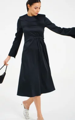 Cheap ✨ The Taylor Clothing Recycled Gathering Detail Satin Midi ???? Dress ????